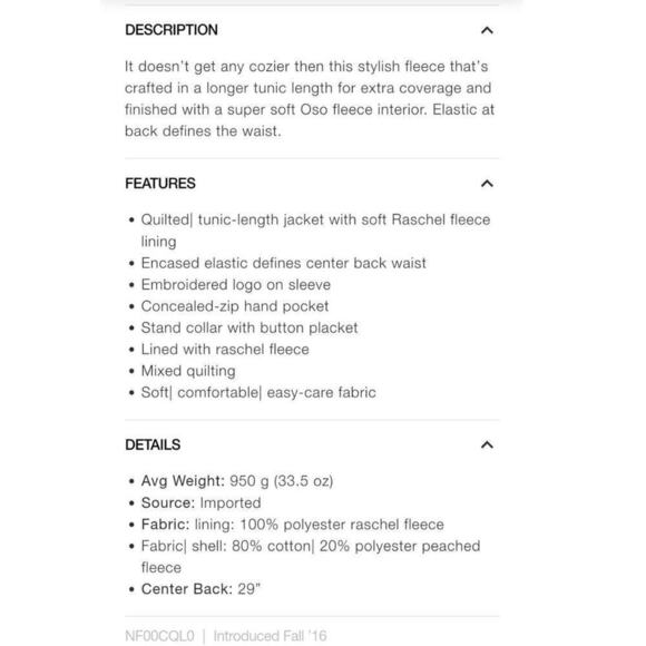 THE NORTH FACE Caroluna Jacket in LIGHT GREY HEATHER, sz XL - Picture 16 of 16